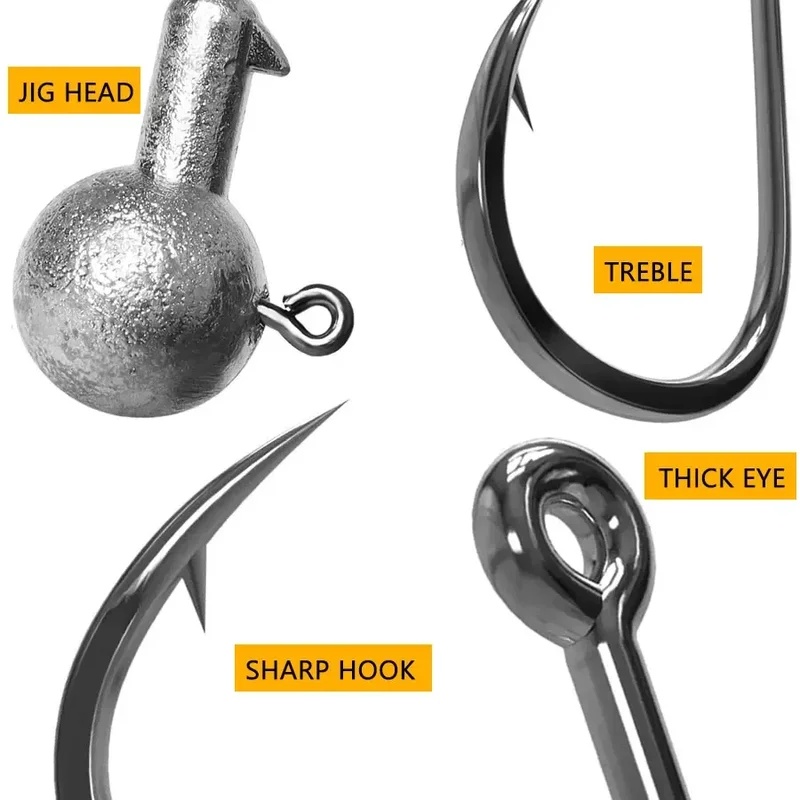 5/10pcs Big Head Hook 2.5g 3.5 - đánh giá và giá Fishing Hook Weedless
