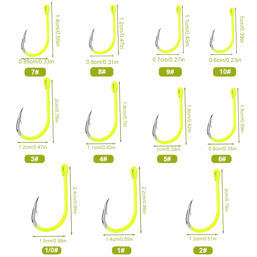 NGB 50pcs 1/0#-10#Fluorescent  - đánh giá và giá Fishing Hook Circle