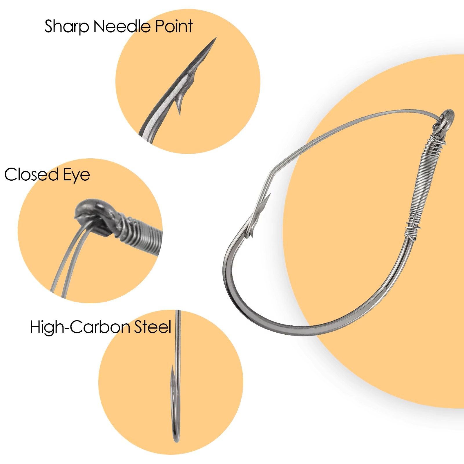 FishTrip Weedless Wacky Rig Ho - đánh giá và giá Fishing Hook Circle