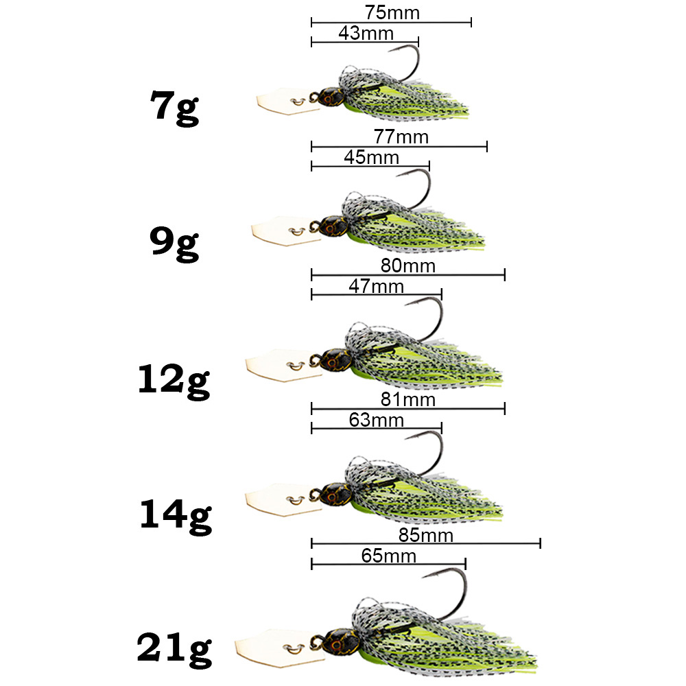 2Pcs Spinner Bait 7g/9g/12g/14 - đánh giá và giá Fishing Hook Weedless